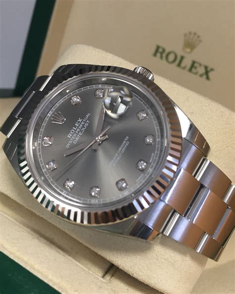 rolex datejust 41 rhodium jubilee diamond